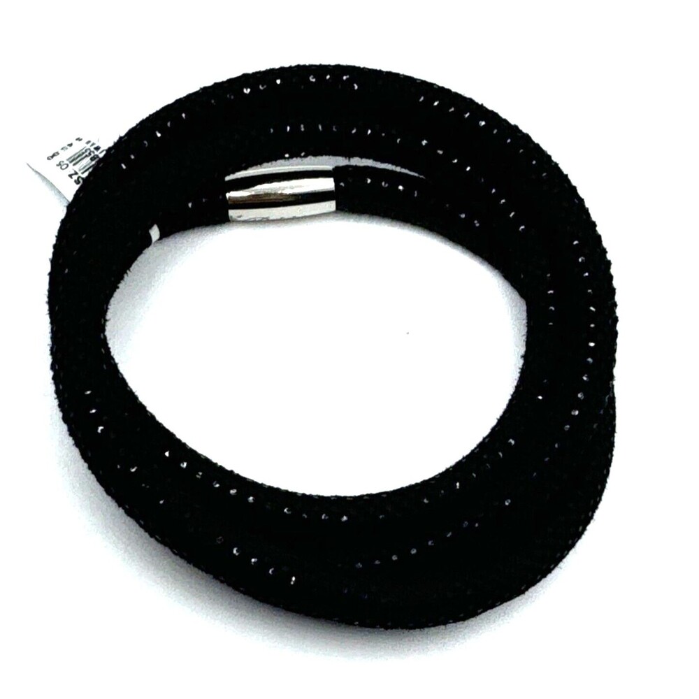 Brighton Woodstock Black Sparkle Triple Bracelet 23in Add Charms NWT